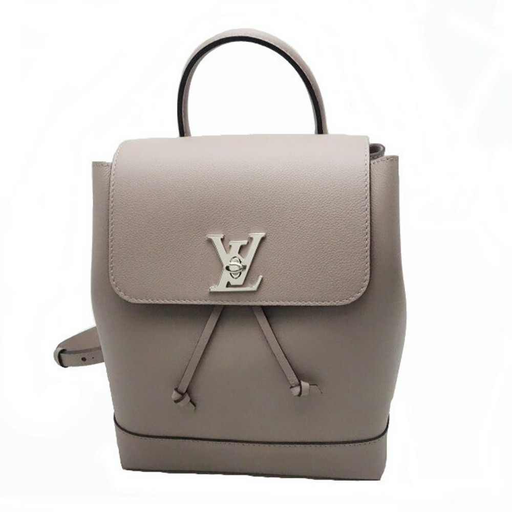 Louis Vuitton Backpack Rucksack Lock Me Calf Leather Mastic